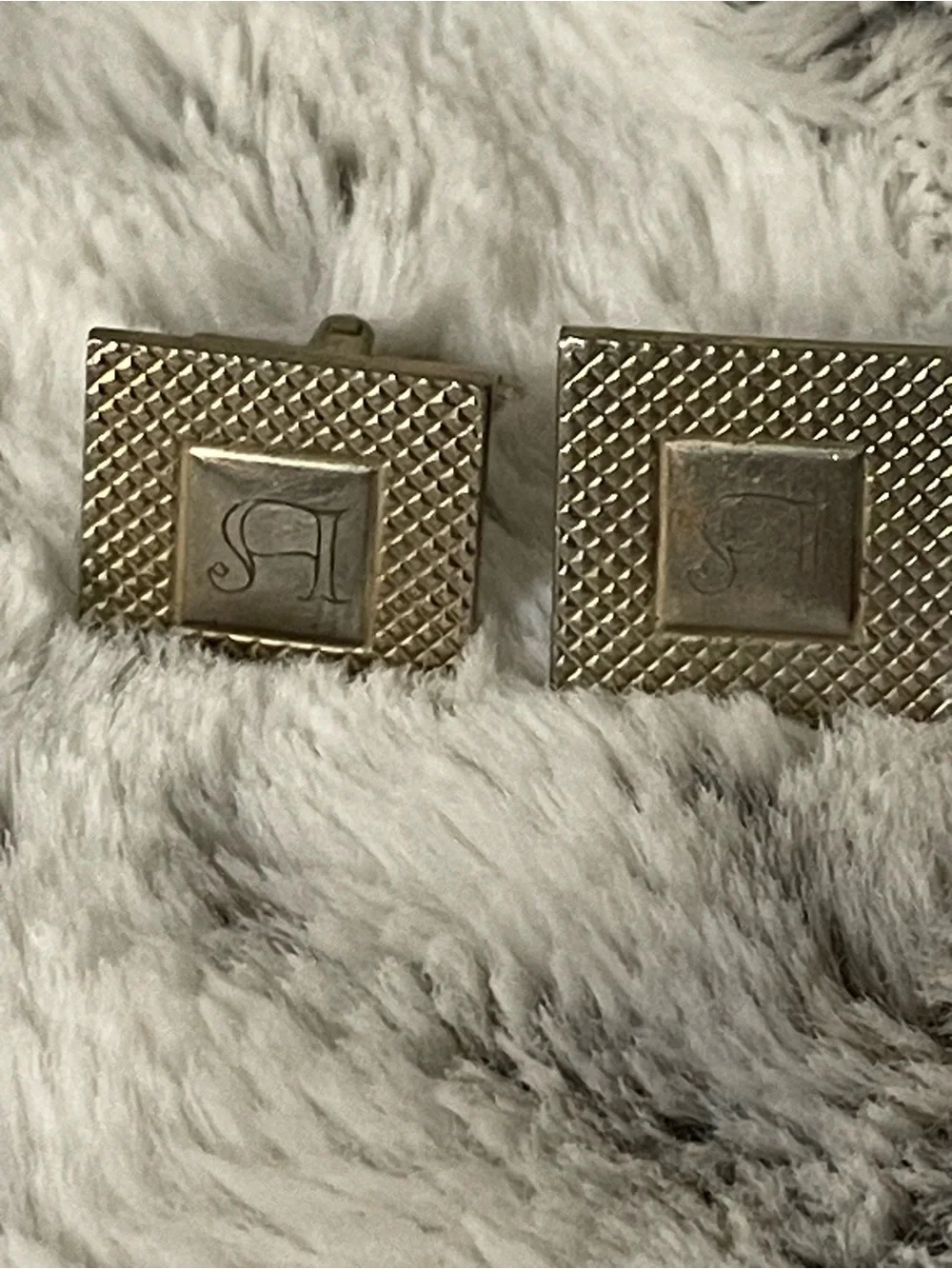 Monogrammed “A”  Gold-Tone Men’s Cufflinks - Elegant Square Design